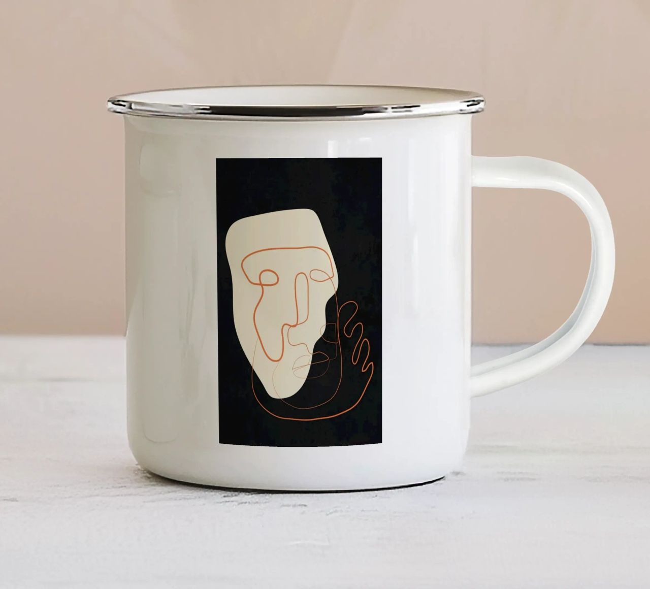 Abstract Portrait 2 tazza in smalto da cityart
