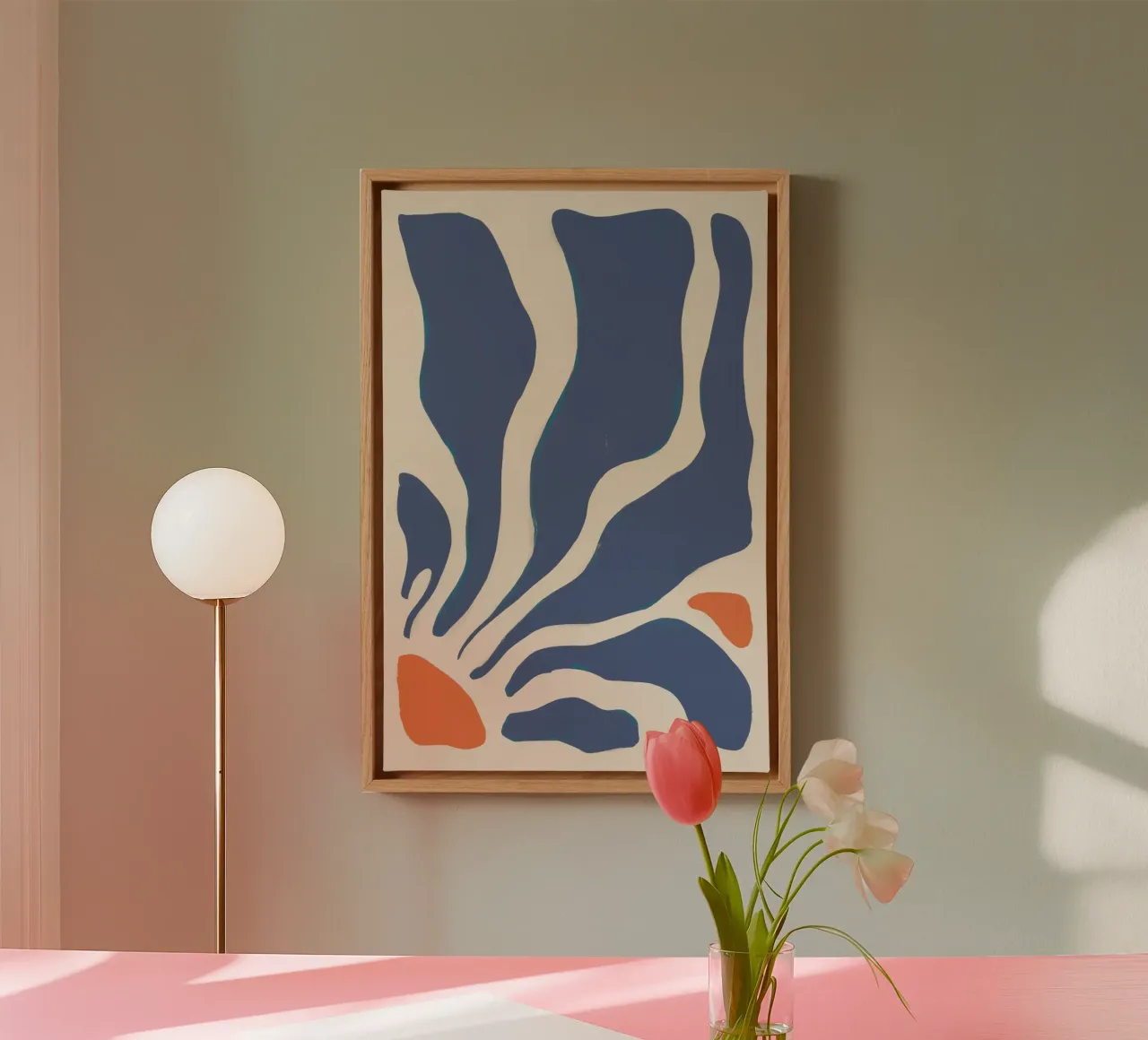 Ivoor Zonneblad Droom canvas met Baklijst van Moonlite Desire