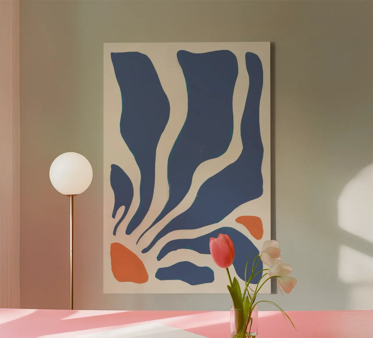 Ivoor Zonneblad Droom canvas met Baklijst van Moonlite Desire