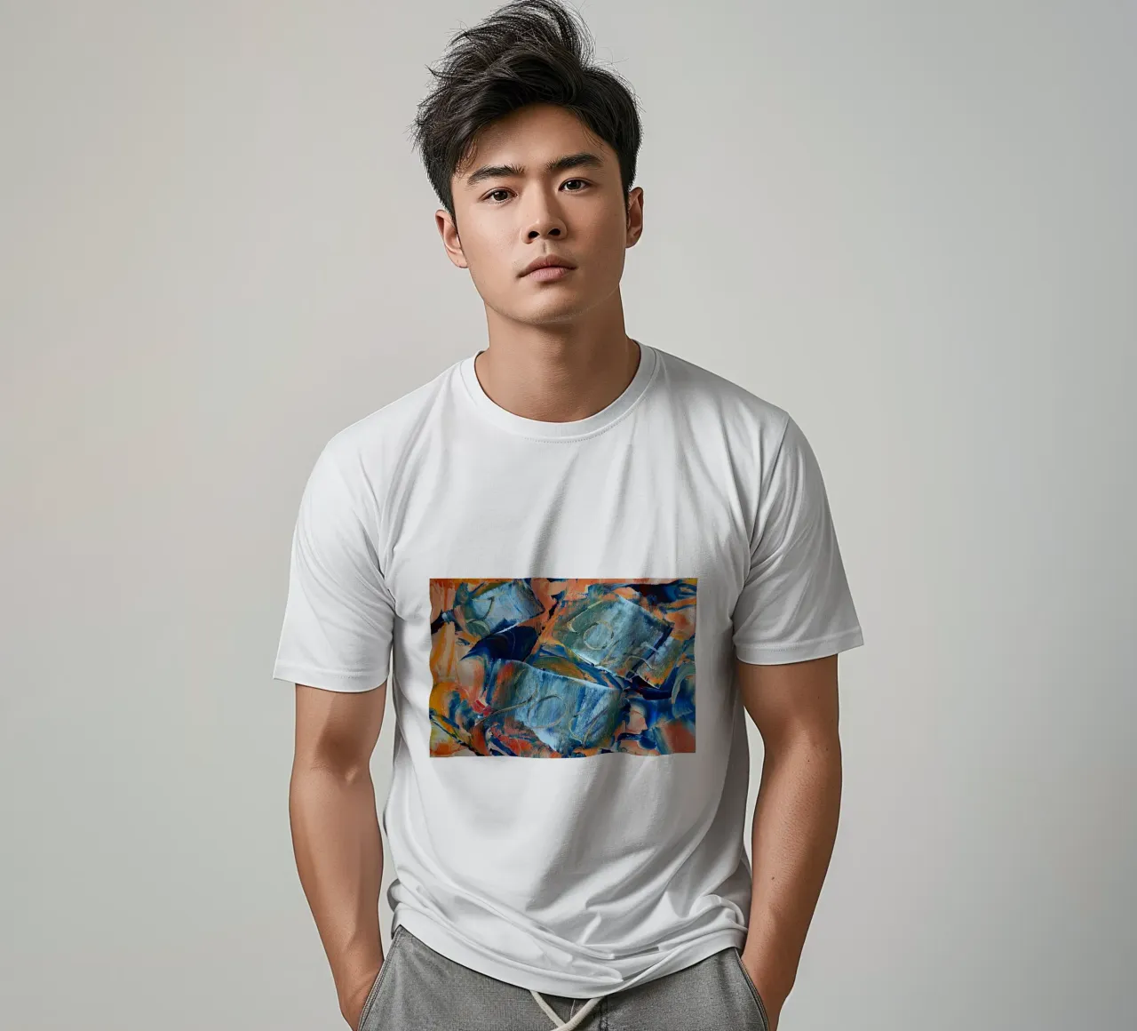 MESSAGE CACHÉ. JE T'AIME t-shirt de Thierry Vobmann Abstract painting