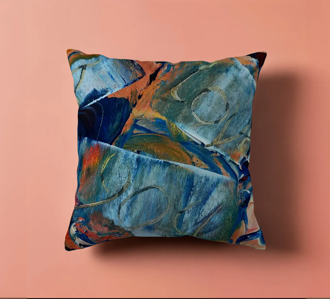 MESSAGE CACHÉ. JE T'AIME coussin de Thierry Vobmann Abstract painting