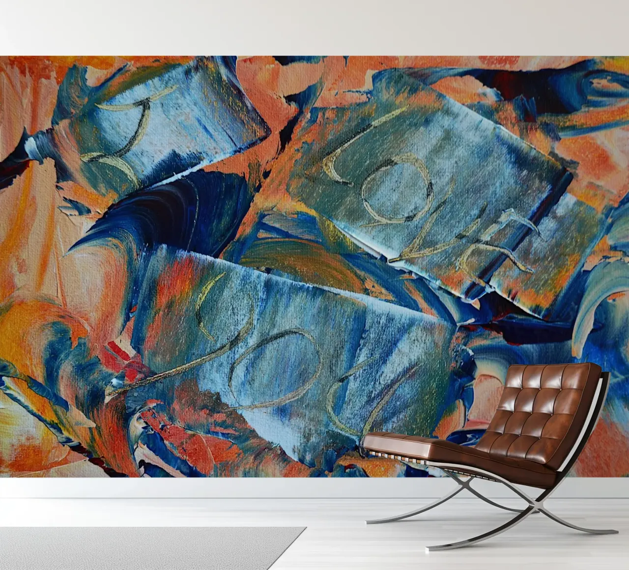 MESSAGE CACHÉ. JE T'AIME papier peint photo de Thierry Vobmann Abstract painting