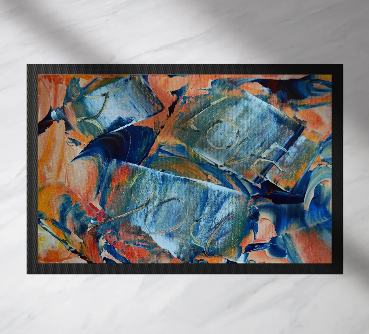 MESSAGE CACHÉ. JE T'AIME paillasson de Thierry Vobmann Abstract painting