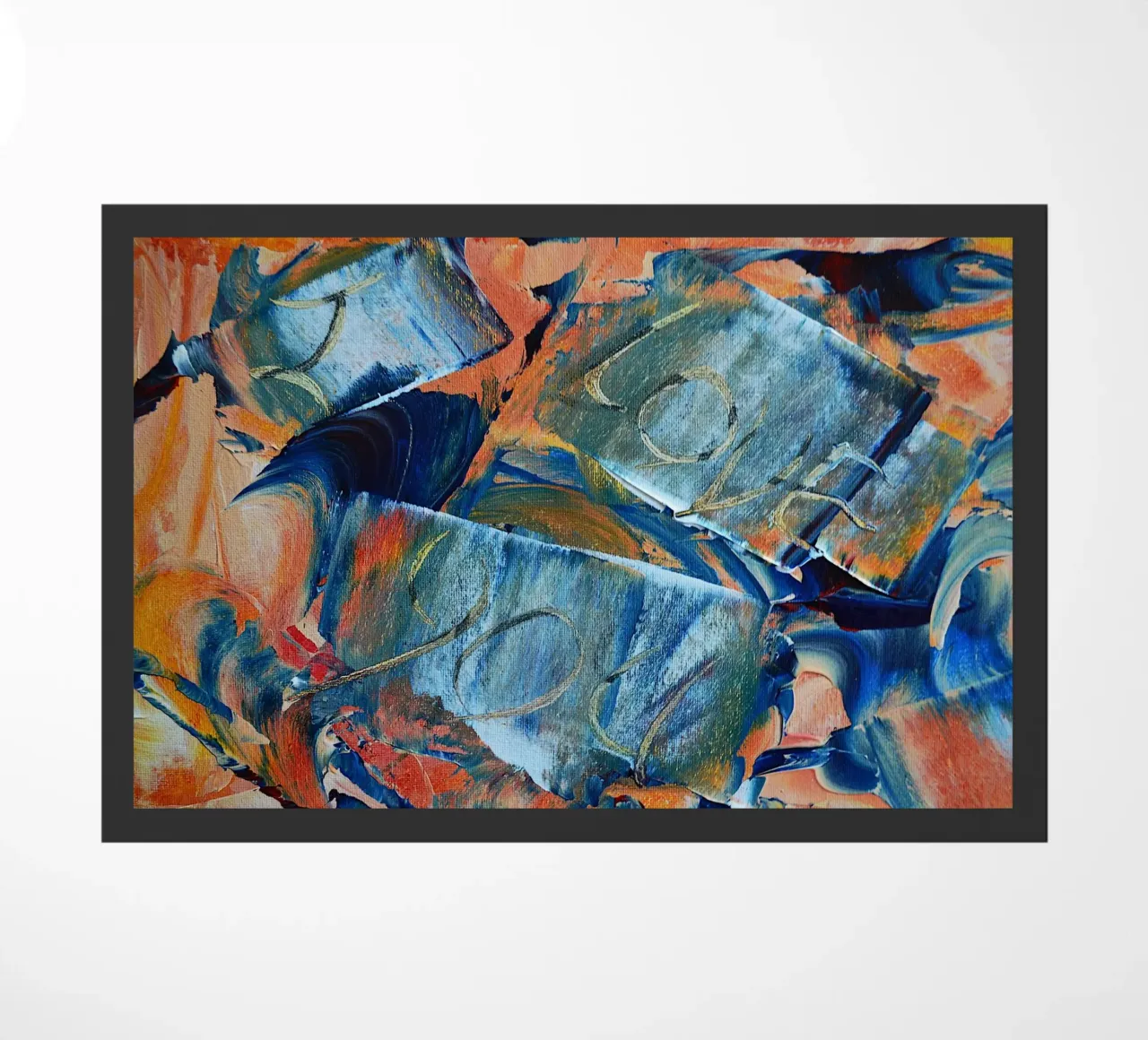 MESSAGE CACHÉ. JE T'AIME paillasson de Thierry Vobmann Abstract painting