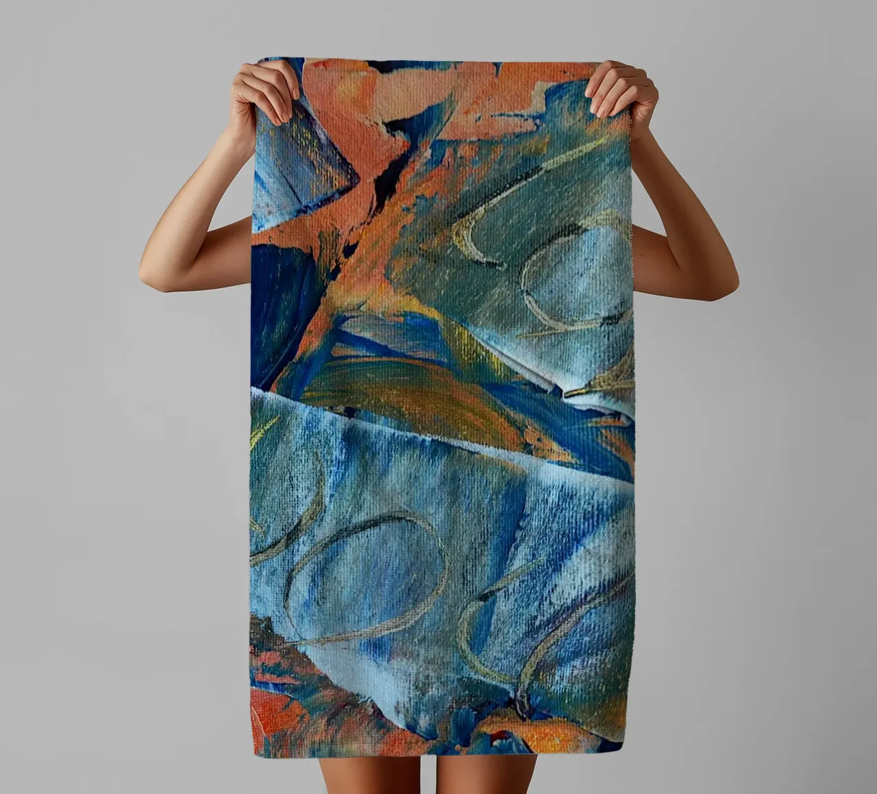 MESSAGE CACHÉ. JE T'AIME serviette de bain de Thierry Vobmann Abstract painting