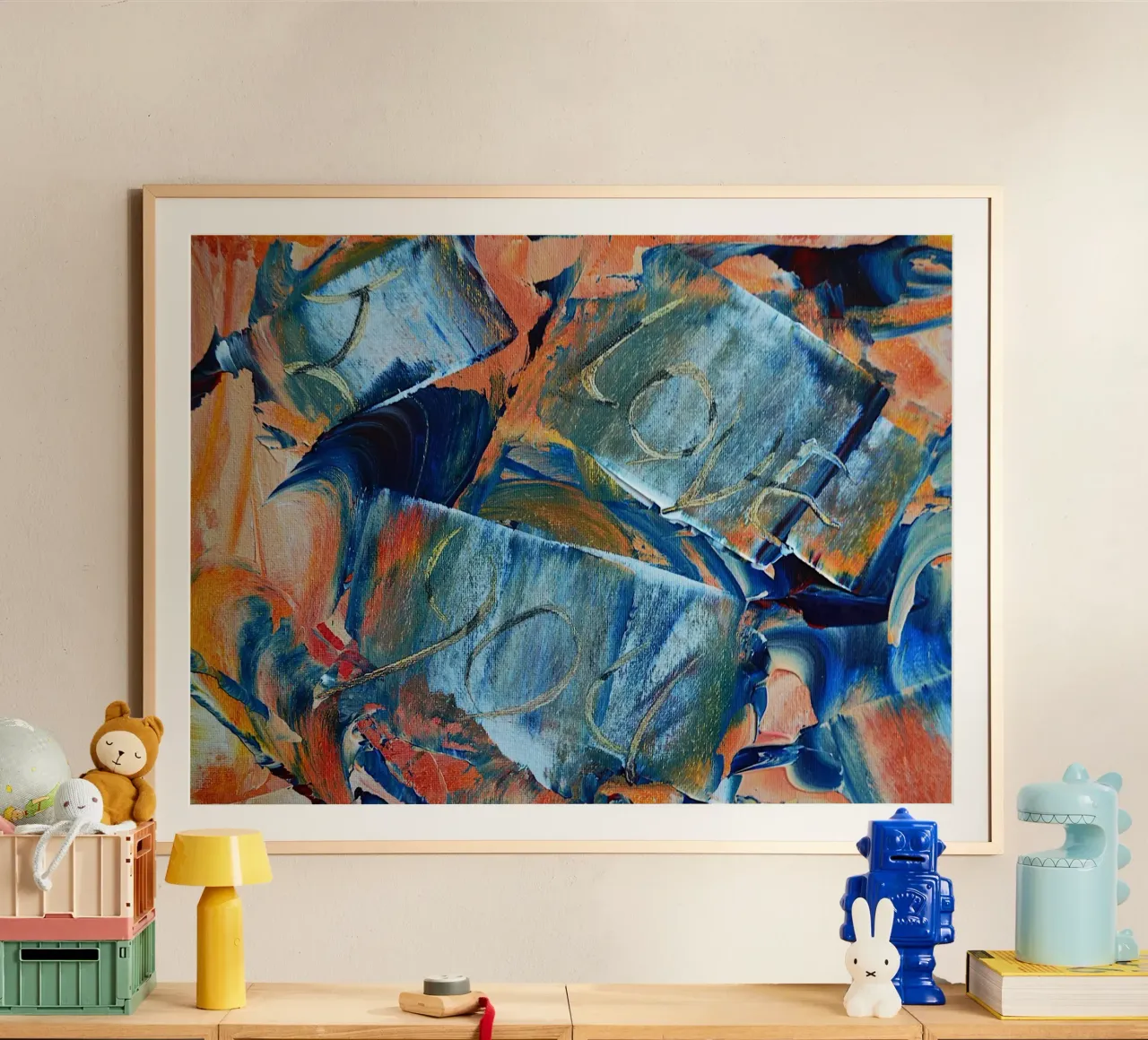 MESSAGE CACHÉ. JE T'AIME hahnemühle de Thierry Vobmann Abstract painting