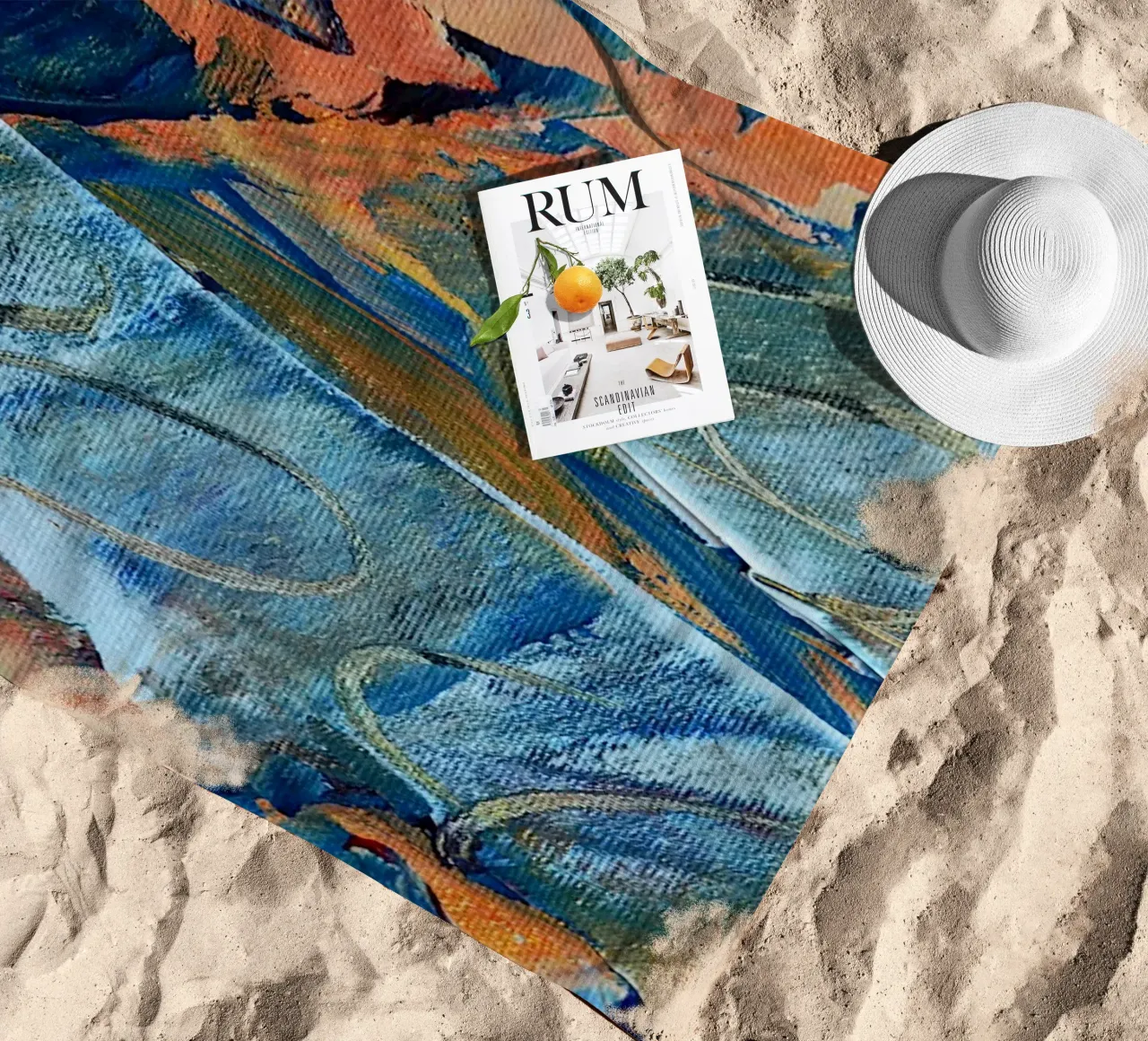 MESSAGE CACHÉ. JE T'AIME serviette de plage de Thierry Vobmann Abstract painting