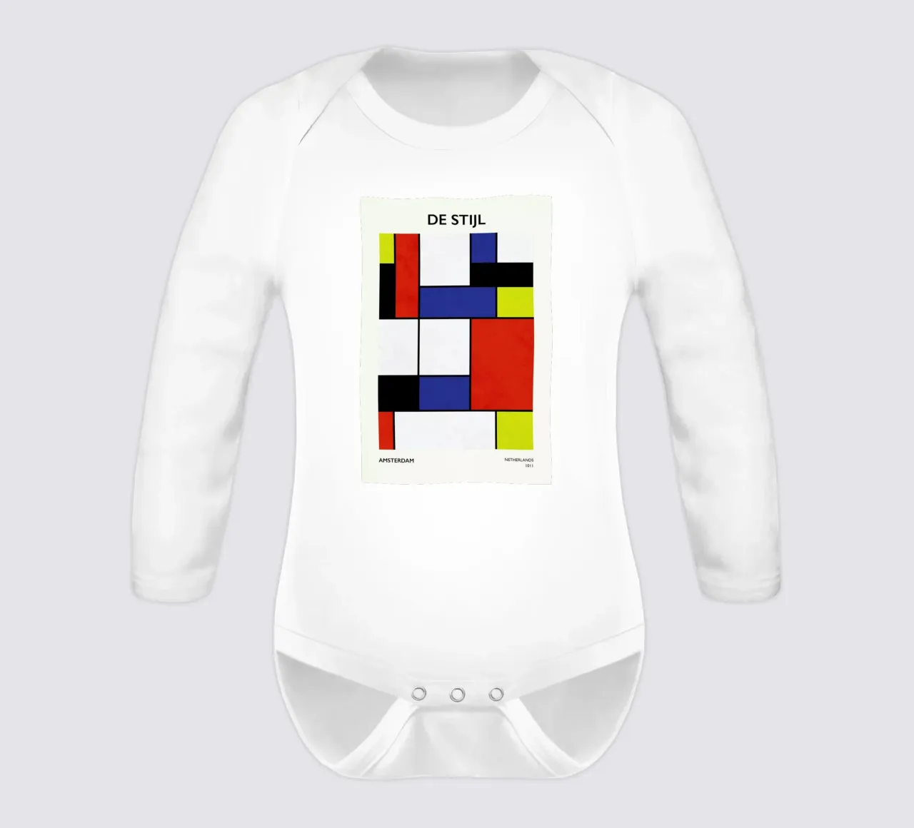 De Stijl long-sleeve baby romper by Pure