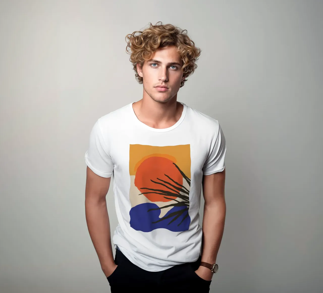 Silhouette di palma baciata dal sole t-shirt da Moonlite Desire