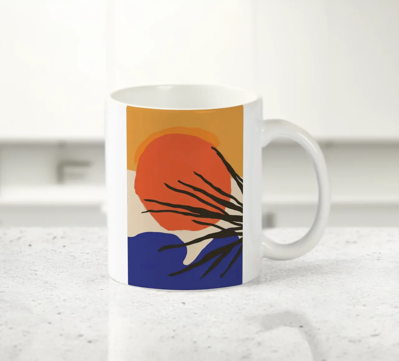 Silhouette di palma baciata dal sole tazza in ceramica da Moonlite Desire