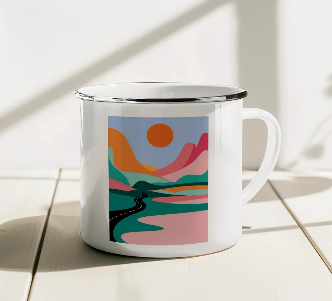 Viaggio tortuoso in pastello tazza in smalto da Moonlite Desire