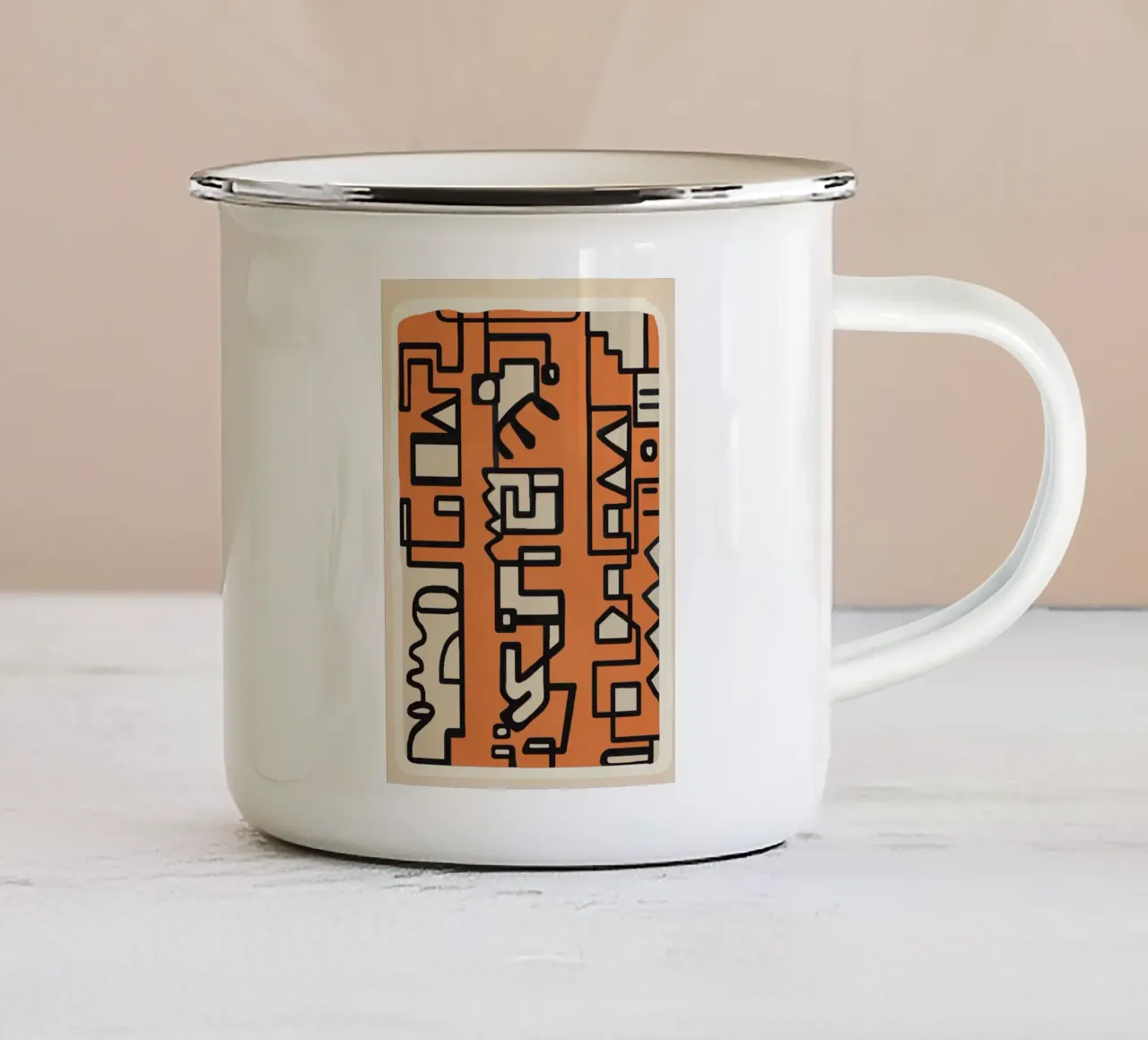 Abstract Line Movement 2 mug en émail de Nadjaa