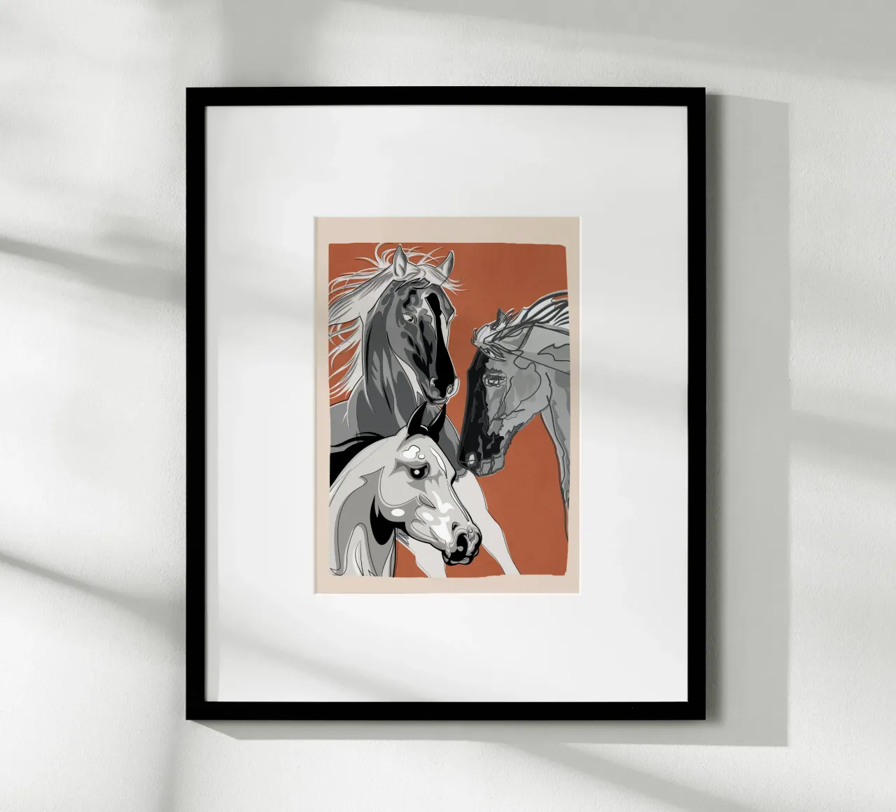 Horses 2 poster con telaio in plastica da Nadjaa
