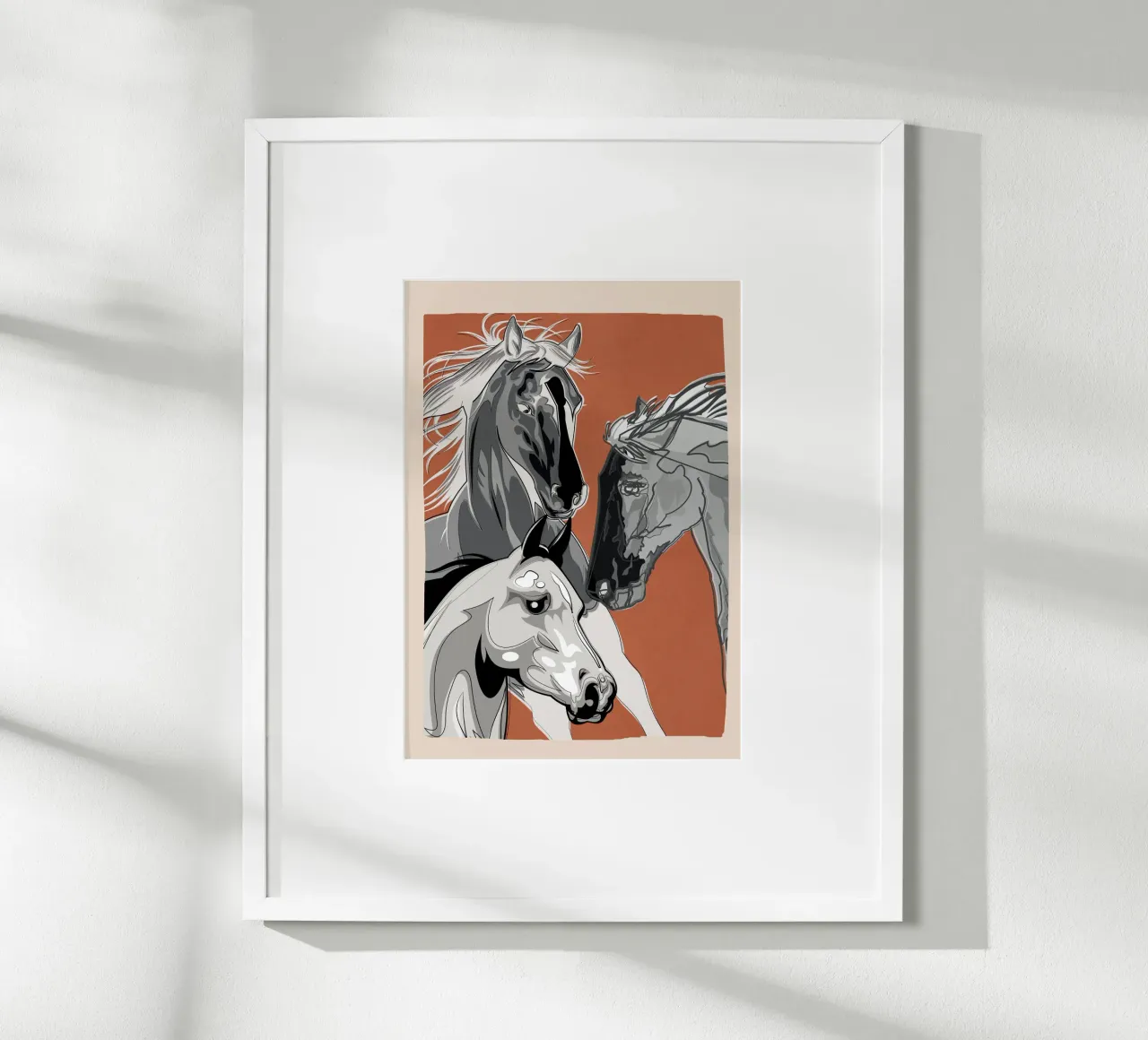 Horses 2 poster con telaio in plastica da Nadjaa