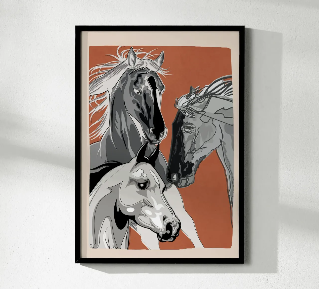 Horses 2 poster con telaio in plastica da Nadjaa