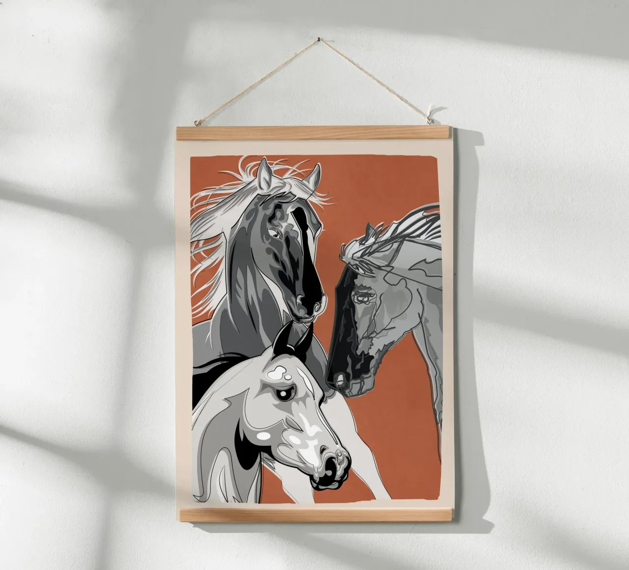 Horses 2 poster con telaio in plastica da Nadjaa