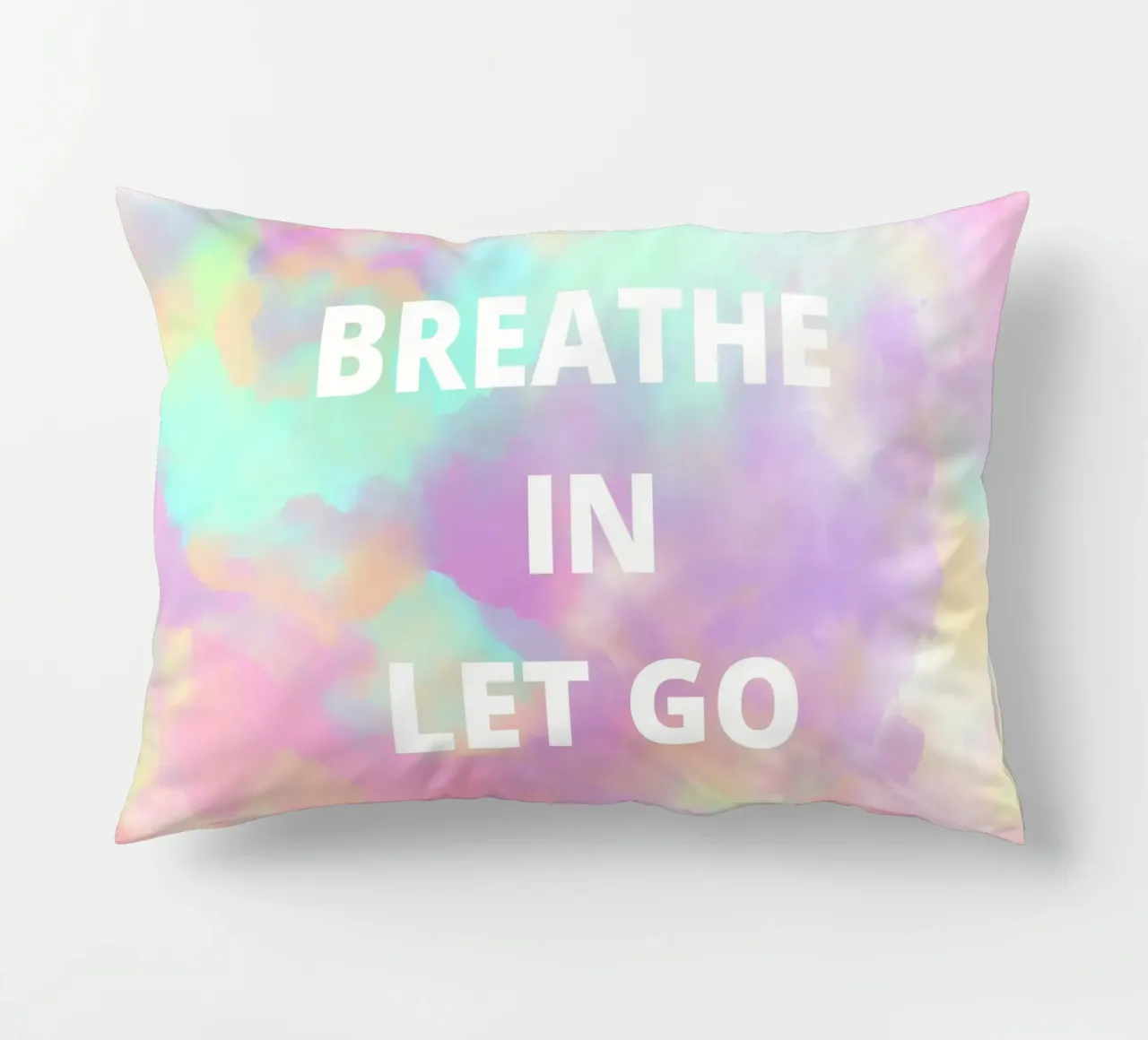 Breathe In, Let Go cuscino da Words by Niki
