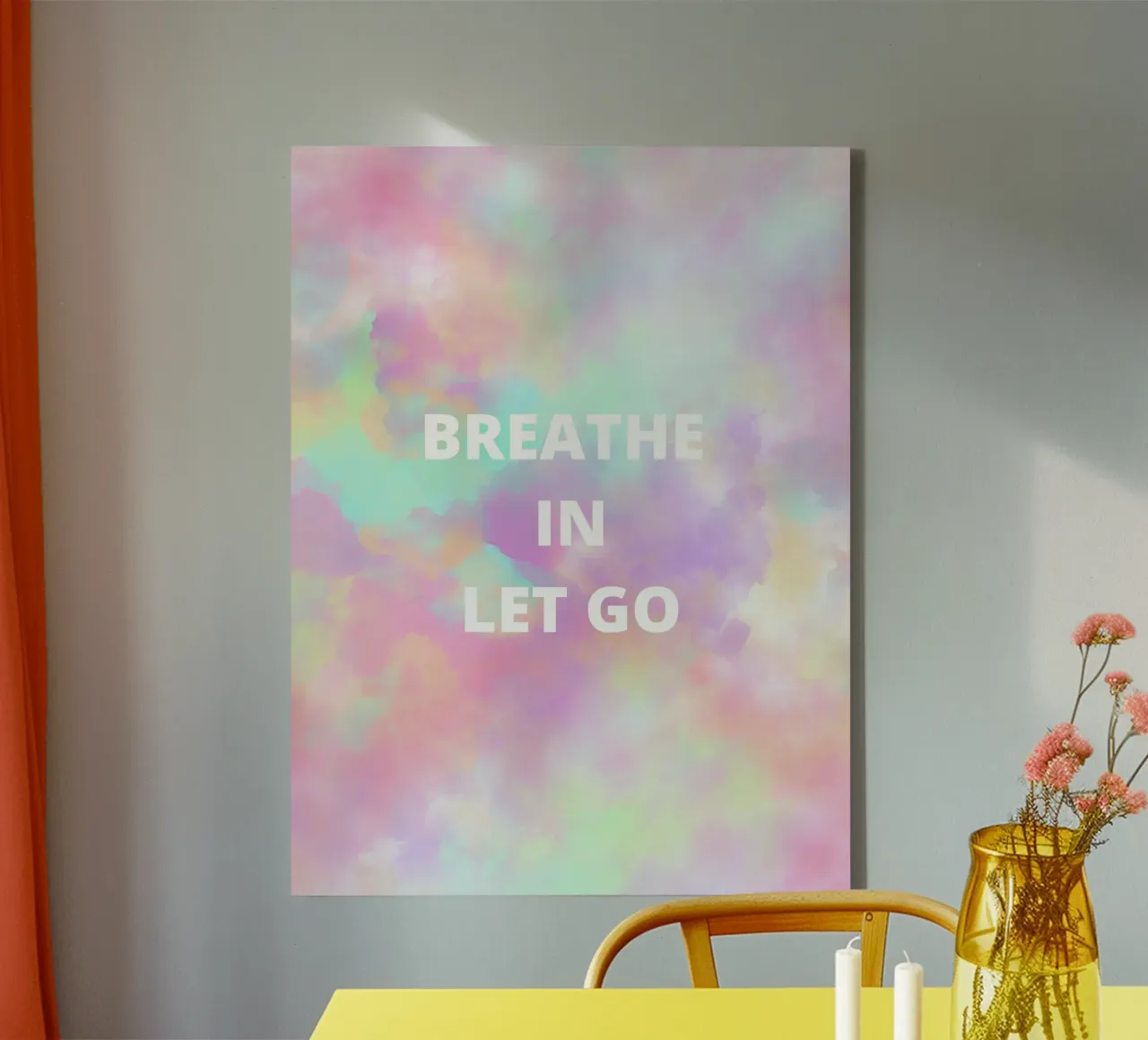 Breathe In, Let Go tela con Cornice a cassetta da Words by Niki