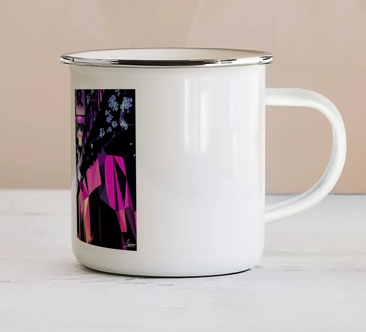 Geometric Blossoms taza de esmalte de Mayka ienova