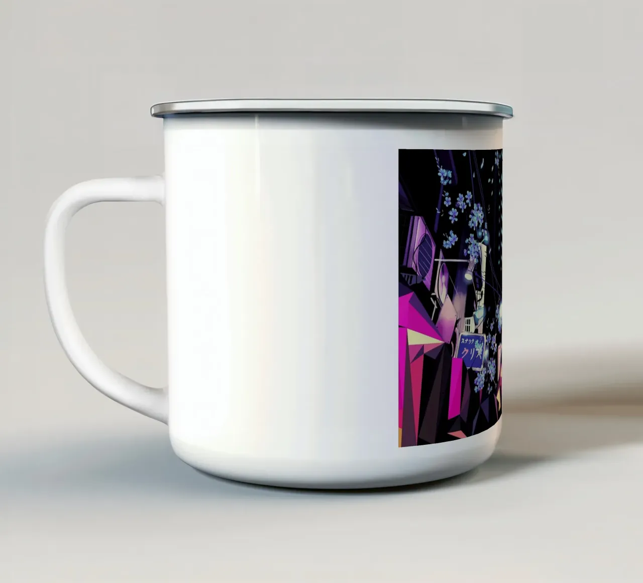 Geometric Blossoms taza de esmalte de Mayka ienova