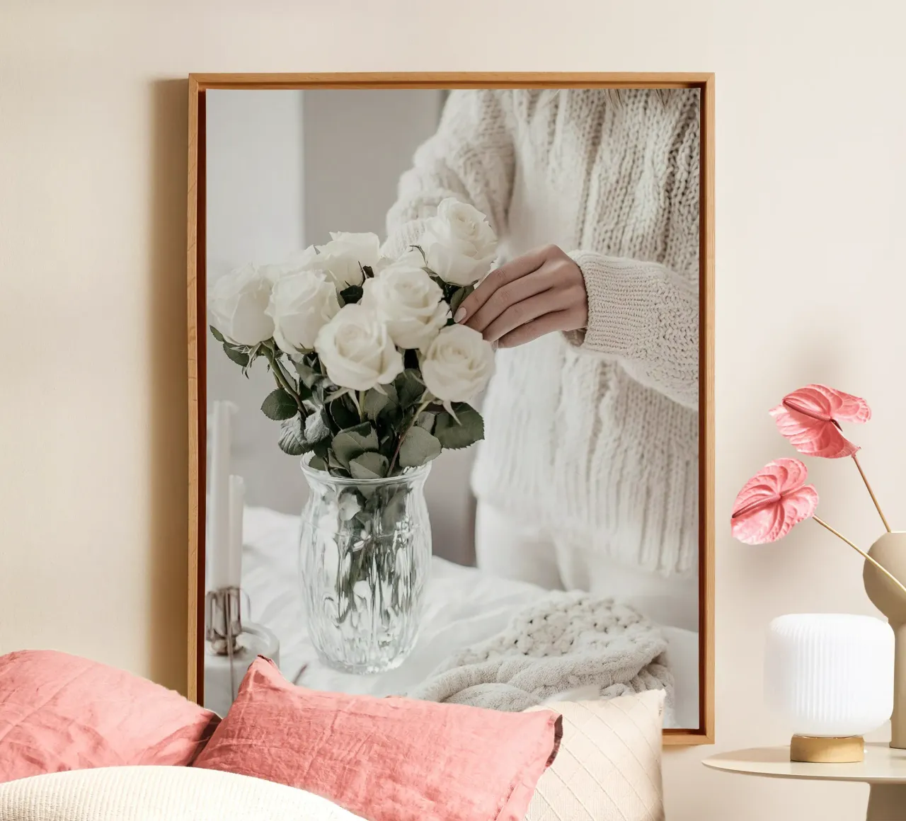Lusso neutro tela con Cornice a cassetta da PhotoVibe Decor