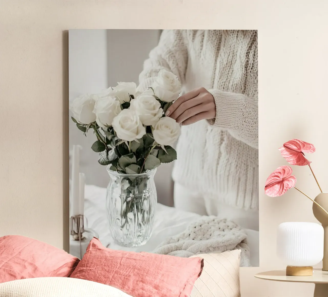 Lusso neutro tela con Cornice a cassetta da PhotoVibe Decor