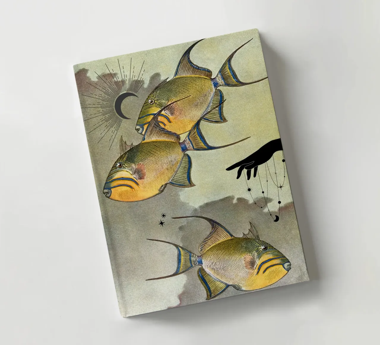 Tiger Fish & Talisman | Press Play Art Print Collage notebook by Press Play Art Prints