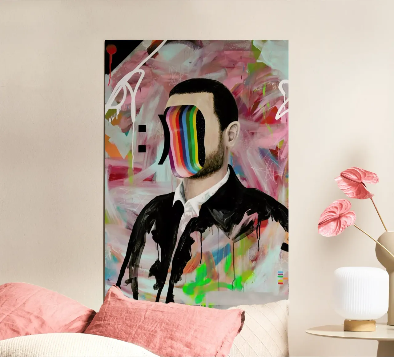 Smiley Face poster con telaio in plastica da Famous When Dead