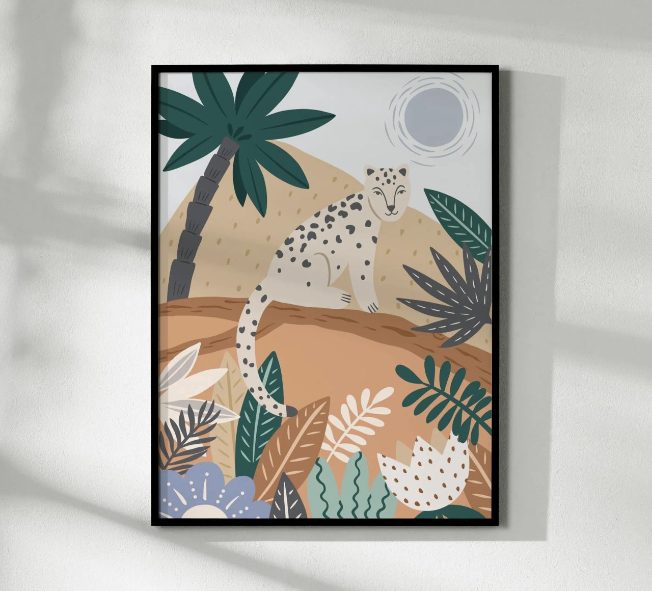 Jungle Leopard Boho Wandbild, Poster für Kinder Poster von Edina Varga Prints