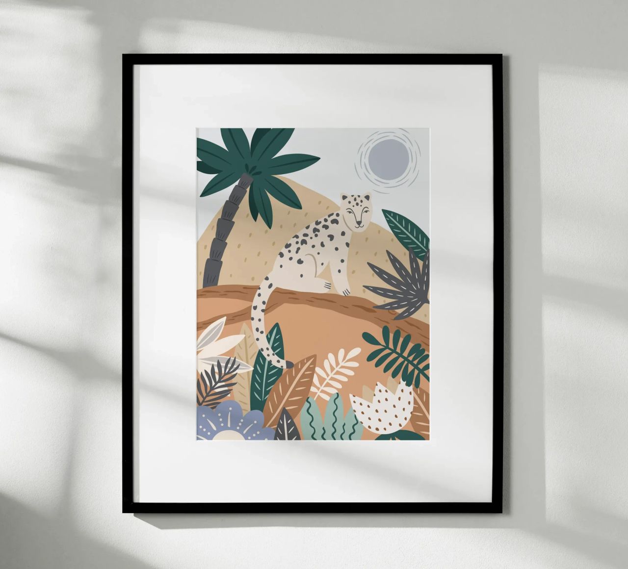 Jungle Leopard Boho Wandbild, Poster für Kinder Poster von Edina Varga Prints