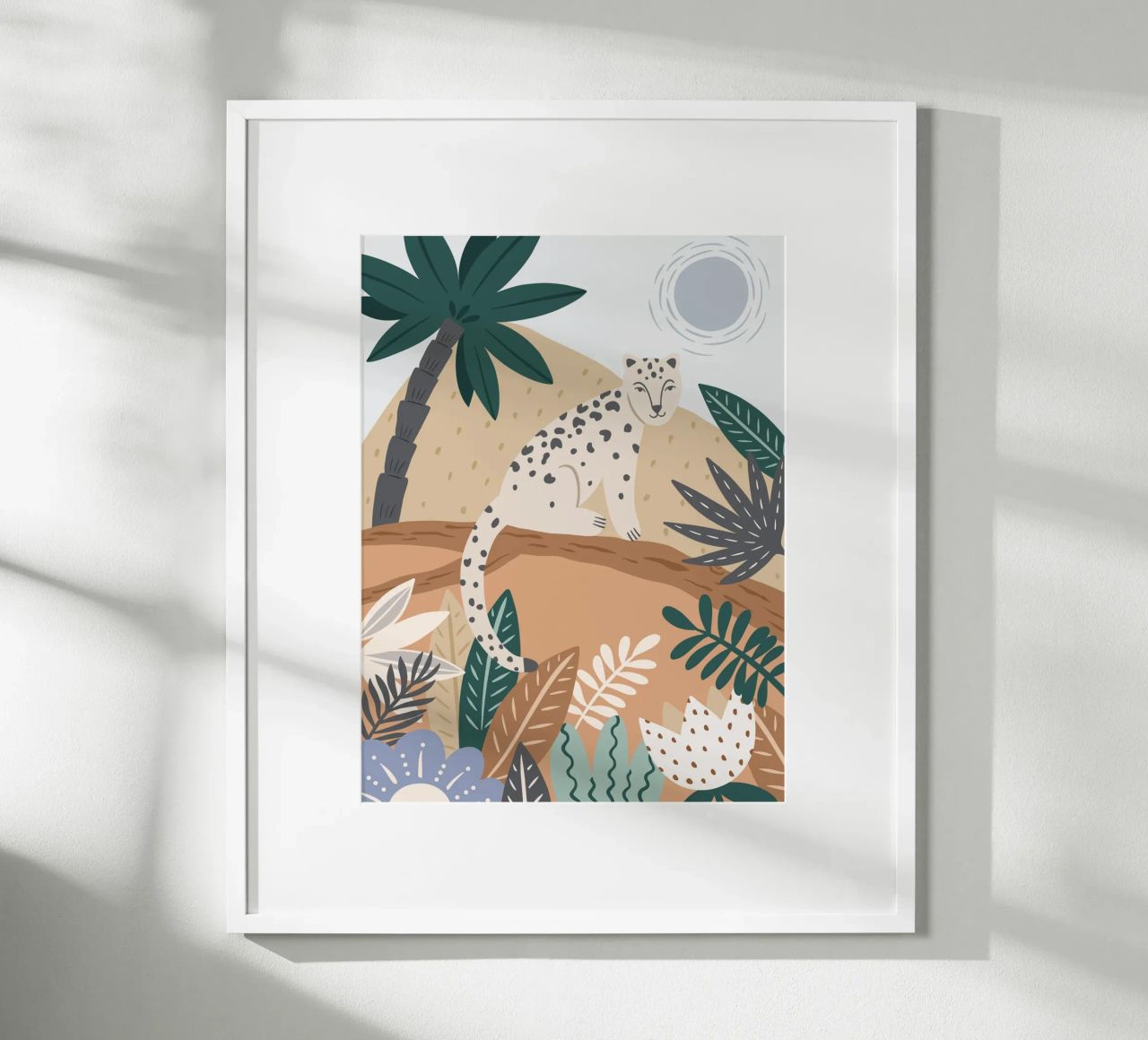 Jungle Leopard Boho Wandbild, Poster für Kinder Poster von Edina Varga Prints