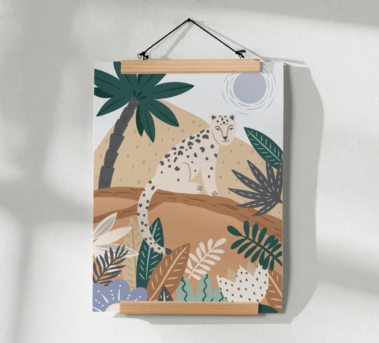 Jungle Leopard Boho Wandbild, Poster für Kinder Poster von Edina Varga Prints