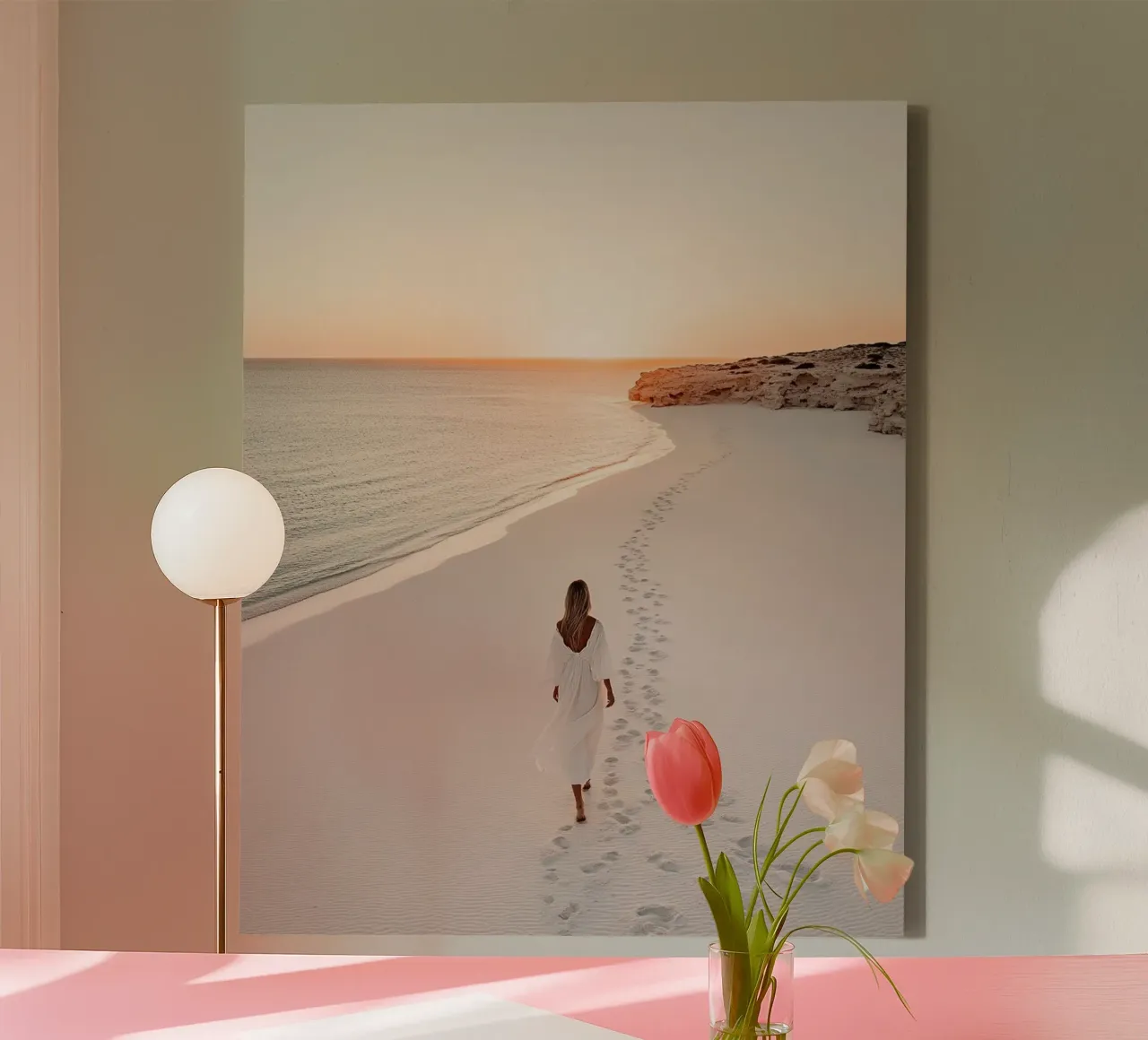 Lujo neutro lienzo con Marco flotante de PhotoVibe Decor