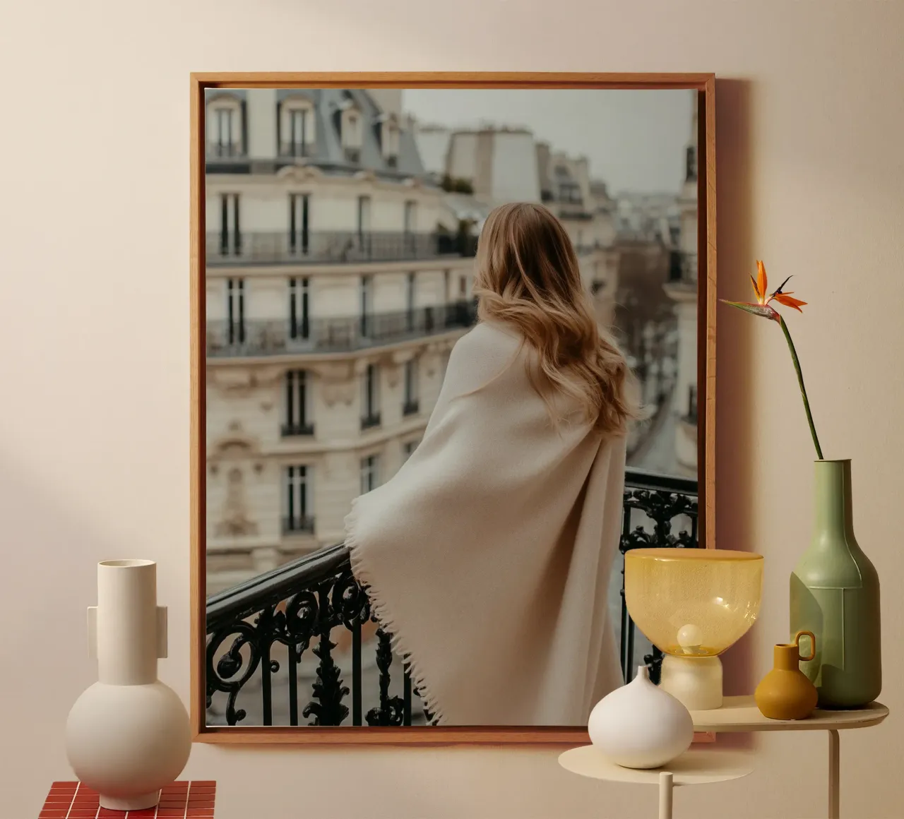 Lujo neutro lienzo con Marco flotante de PhotoVibe Decor
