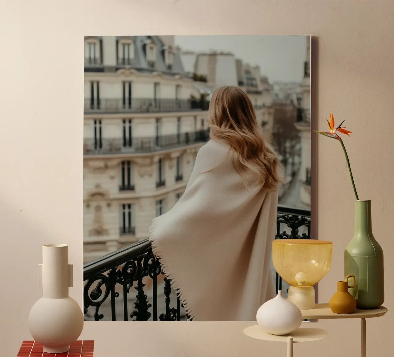 Lujo neutro lienzo con Marco flotante de PhotoVibe Decor