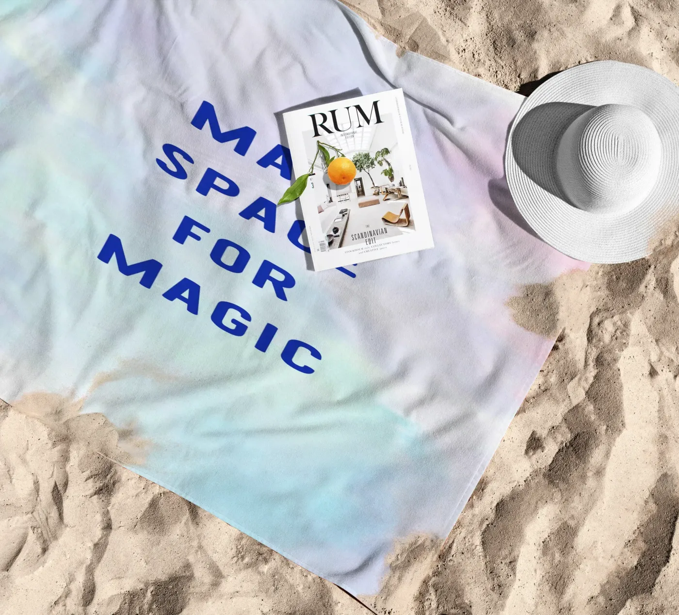 Make Space for Magic beach towel by Words by Niki