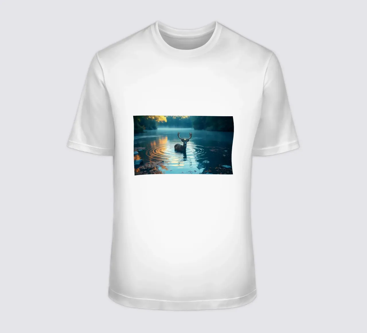 Cervi in un fiume tranquillo t-shirt da Wild Beauty