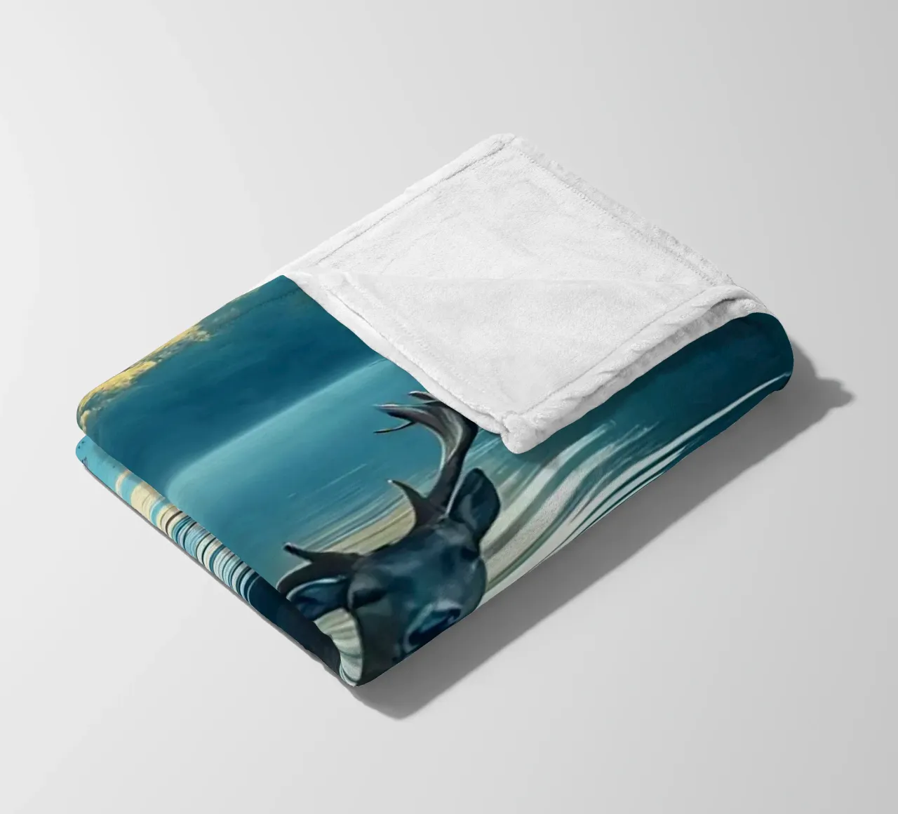 Cervi in un fiume tranquillo coperta in pile da Wild Beauty