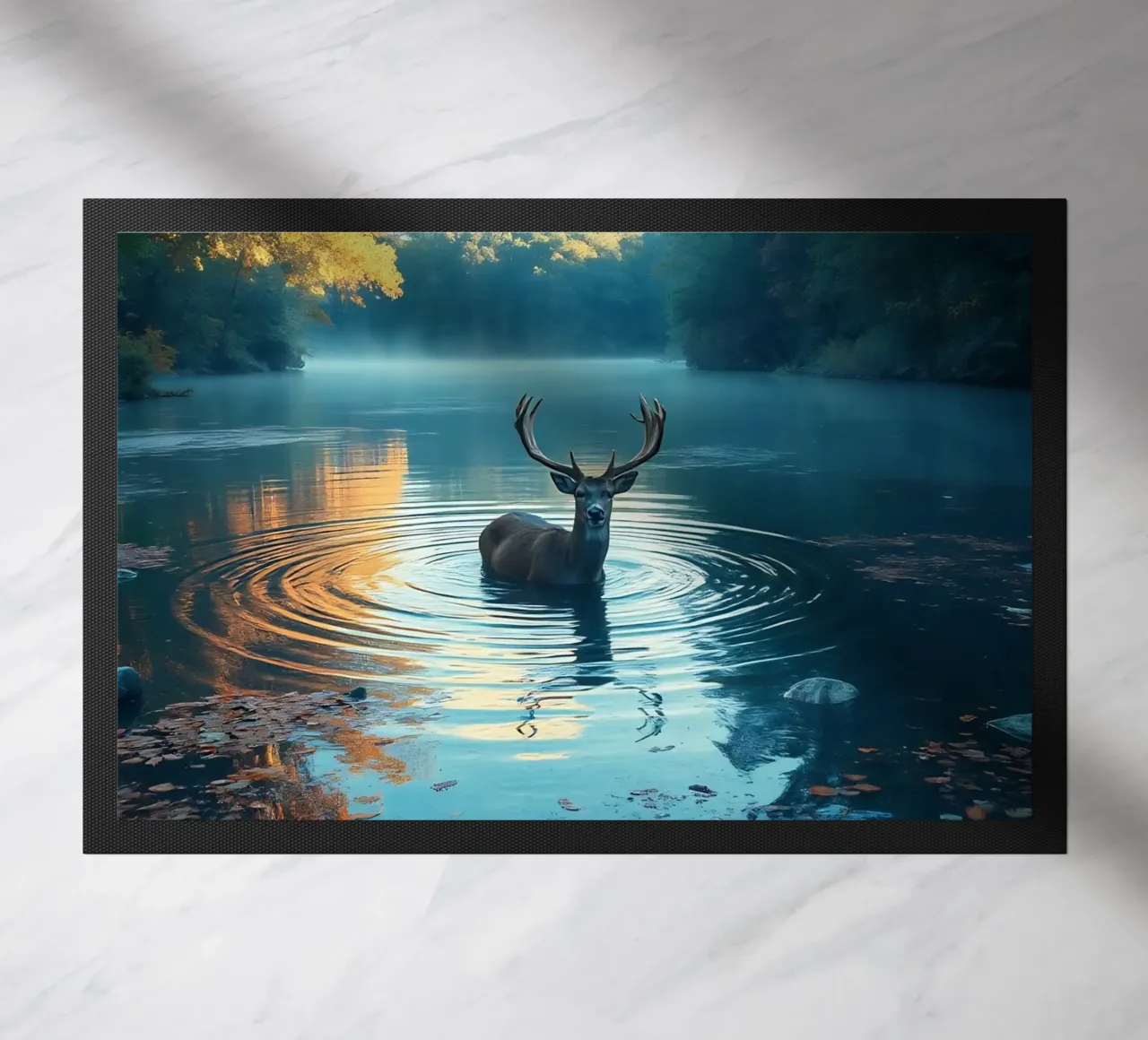 Cervi in un fiume tranquillo zerbino da Wild Beauty