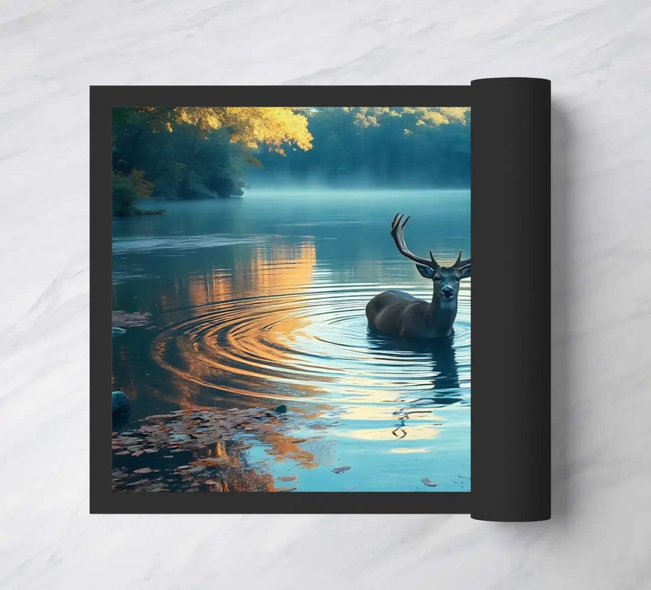 Cervi in un fiume tranquillo zerbino da Wild Beauty