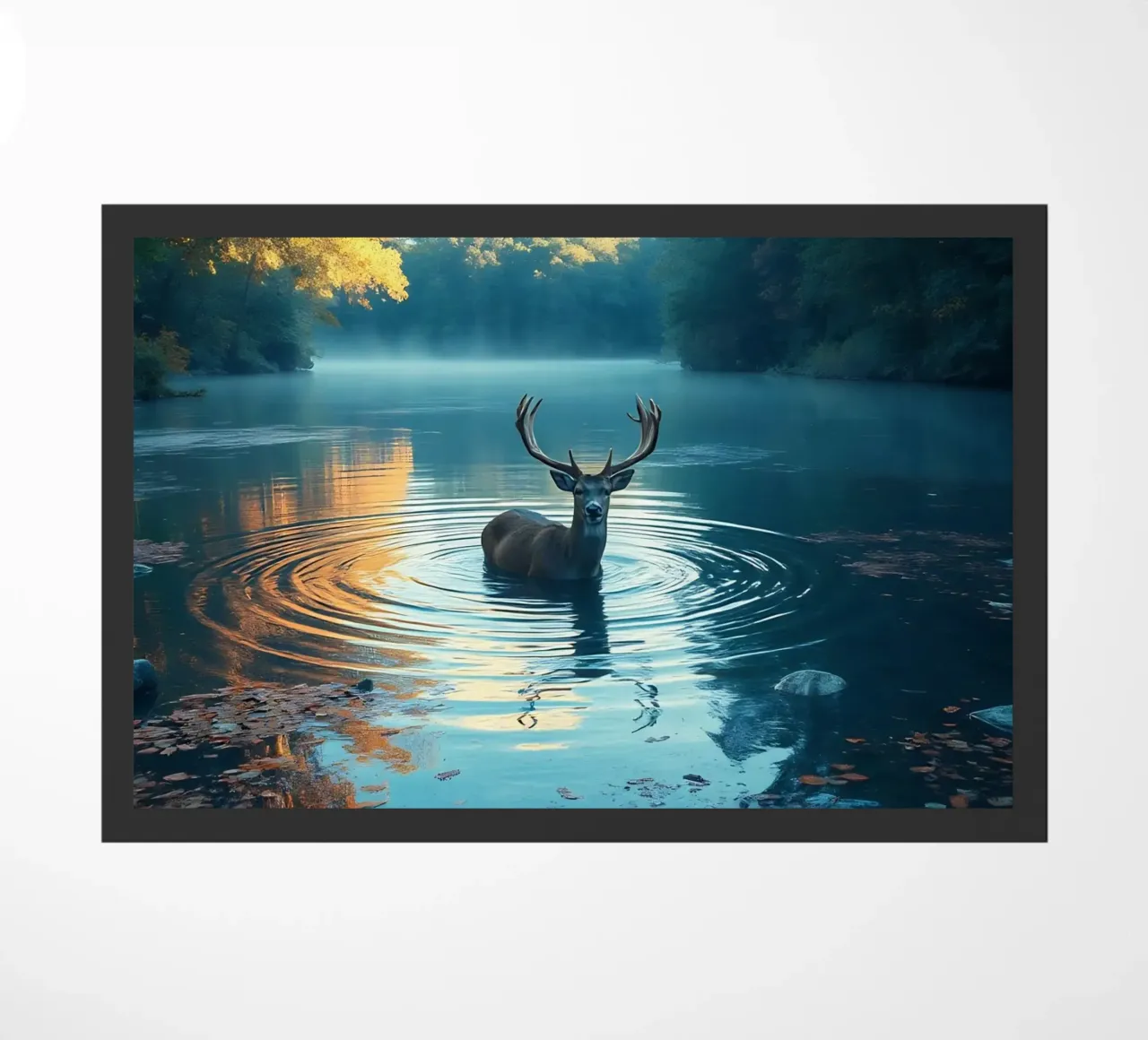 Cervi in un fiume tranquillo zerbino da Wild Beauty