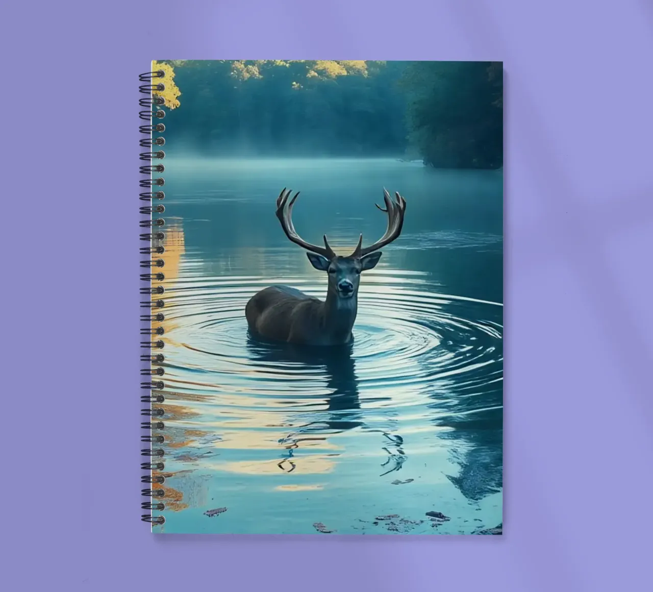 Cervi in un fiume tranquillo diario ad anelli da Wild Beauty