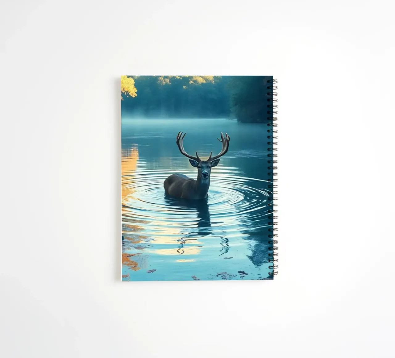 Cervi in un fiume tranquillo diario ad anelli da Wild Beauty
