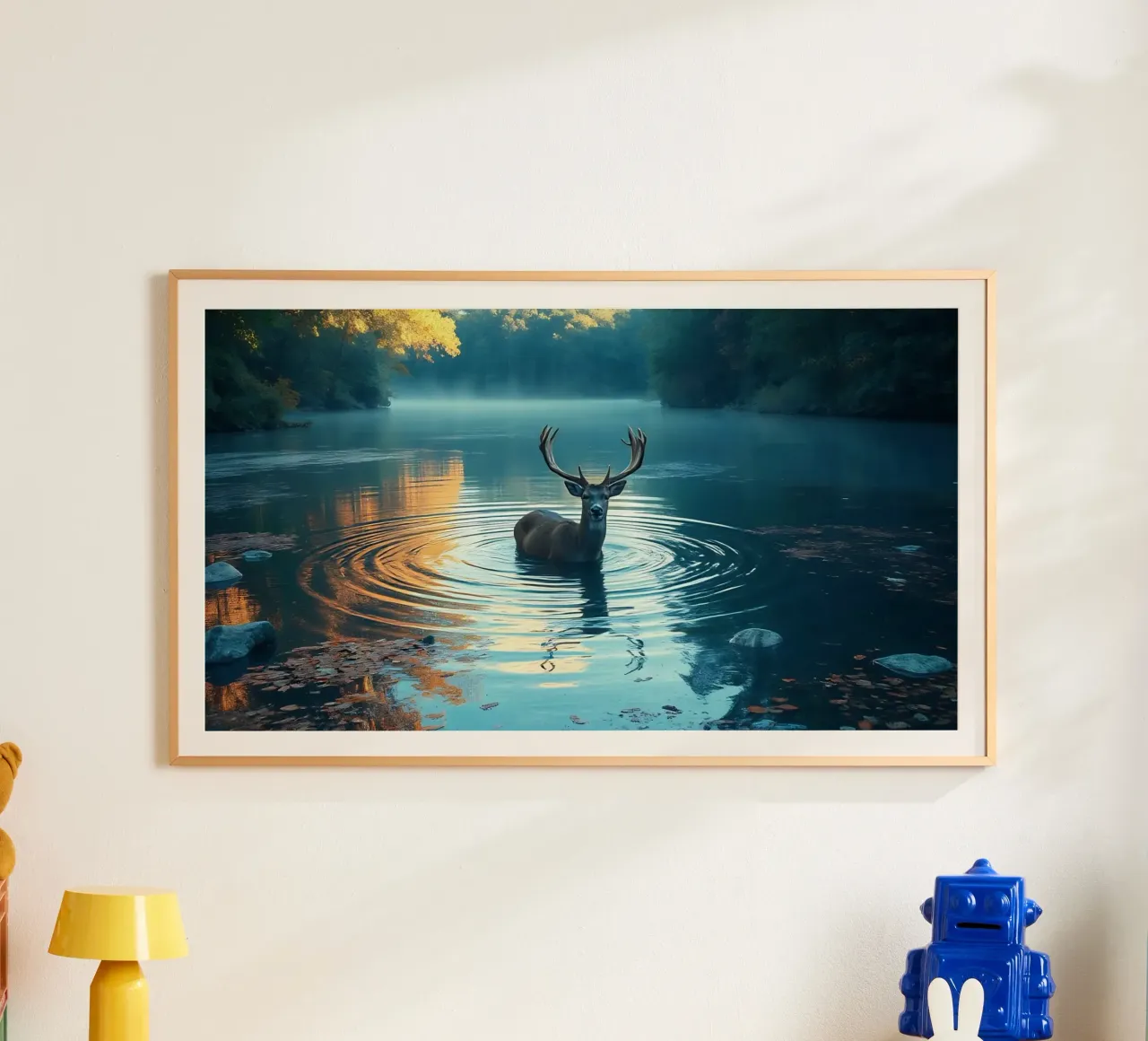 Cervi in un fiume tranquillo carta hahnemühle da Wild Beauty