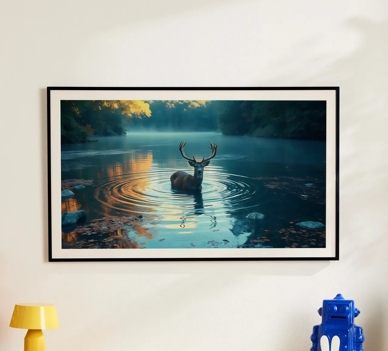 Cervi in un fiume tranquillo carta hahnemühle da Wild Beauty