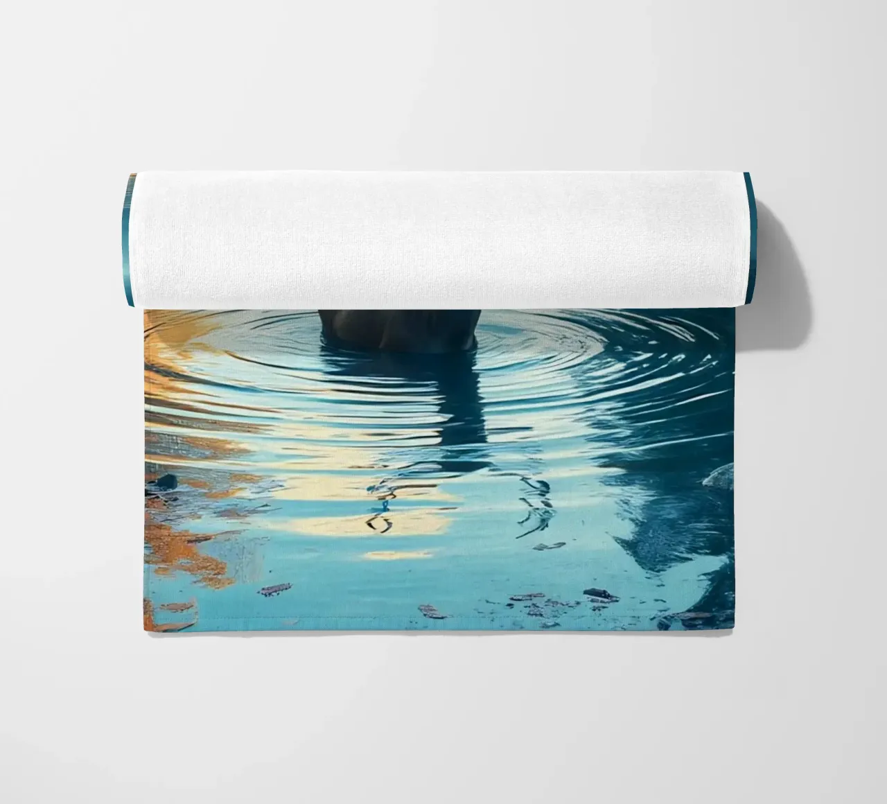 Cervi in un fiume tranquillo telo mare da Wild Beauty