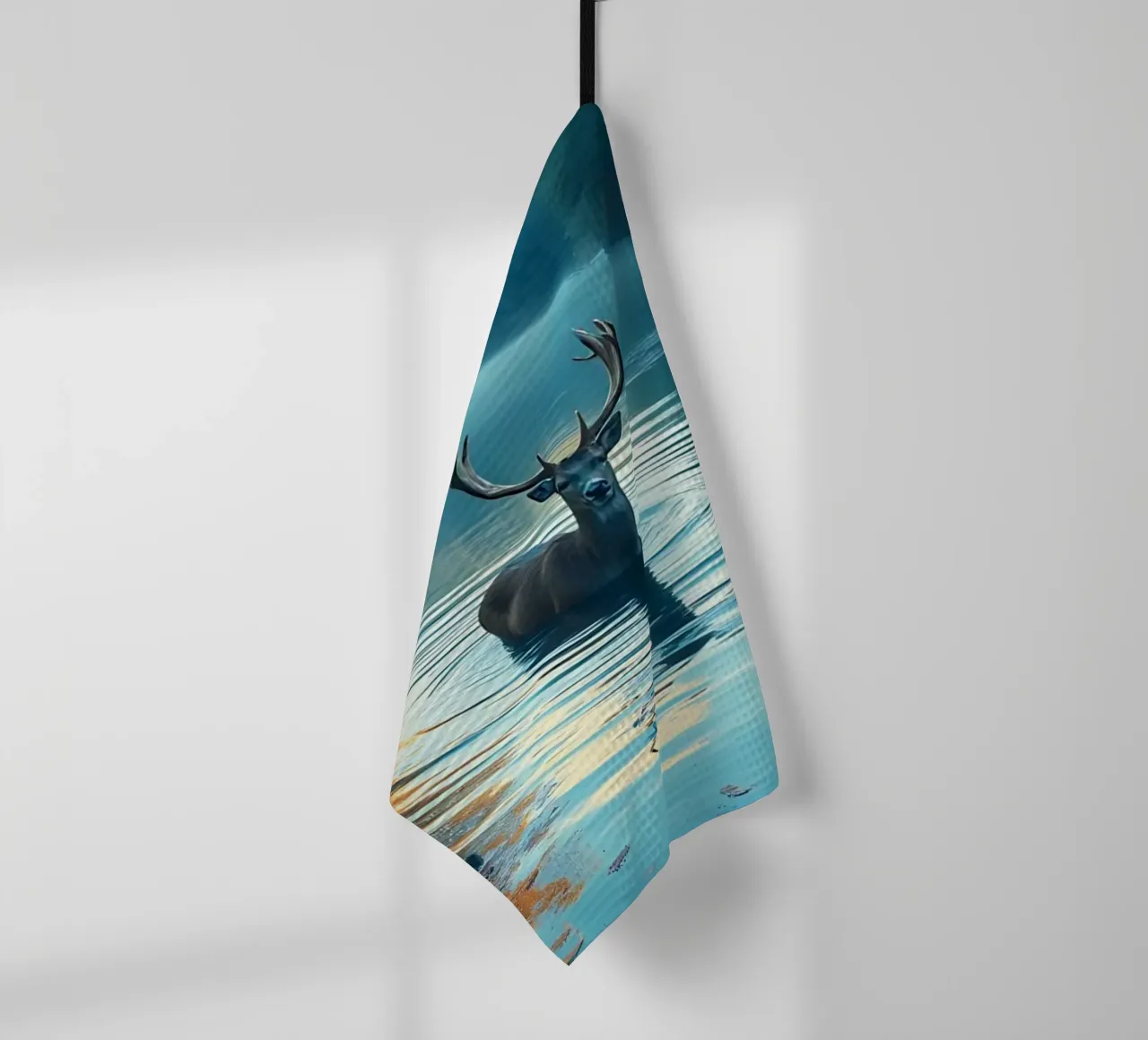 Cervi in un fiume tranquillo canovaccio da cucina da Wild Beauty