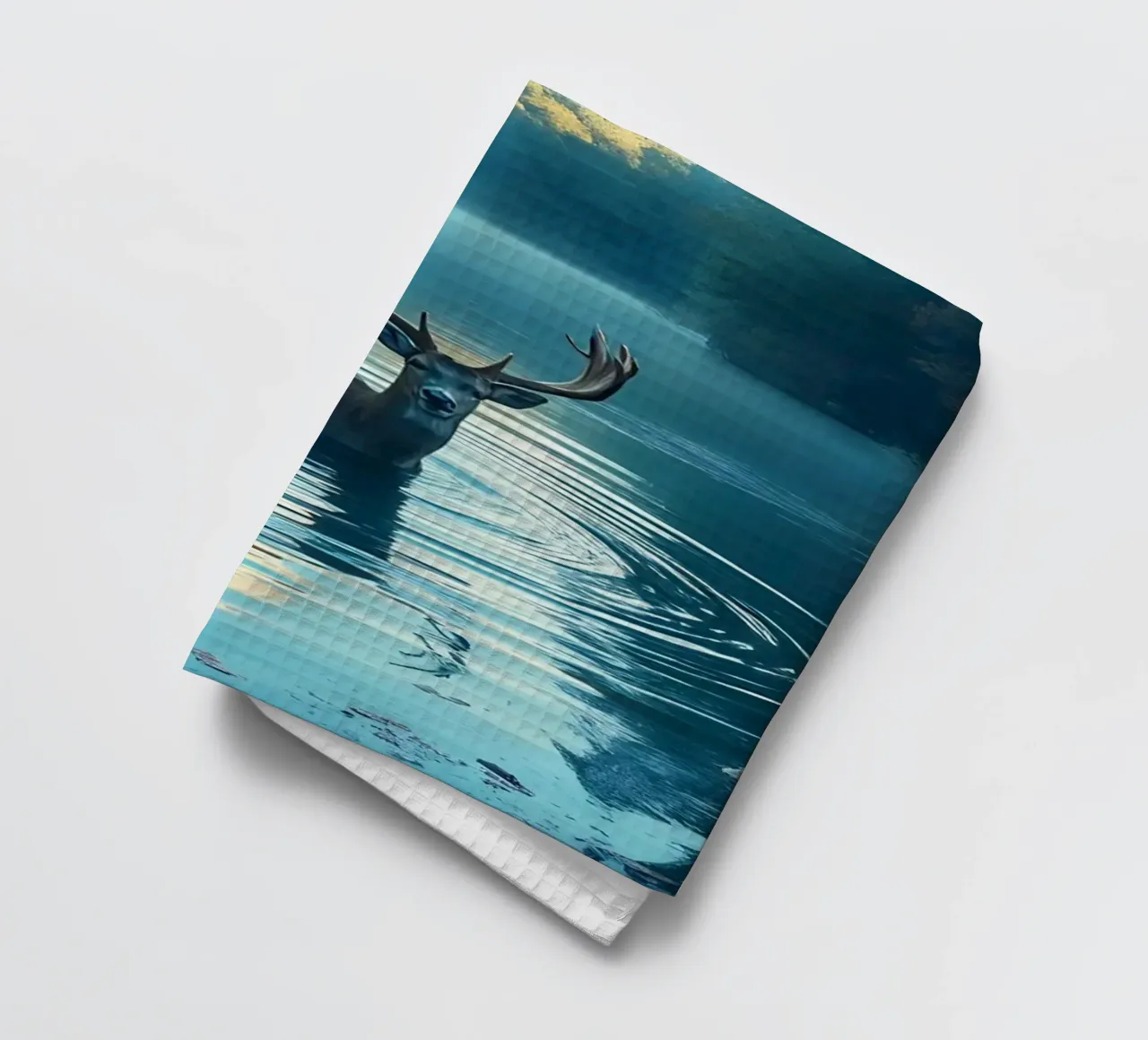 Cervi in un fiume tranquillo canovaccio da cucina da Wild Beauty