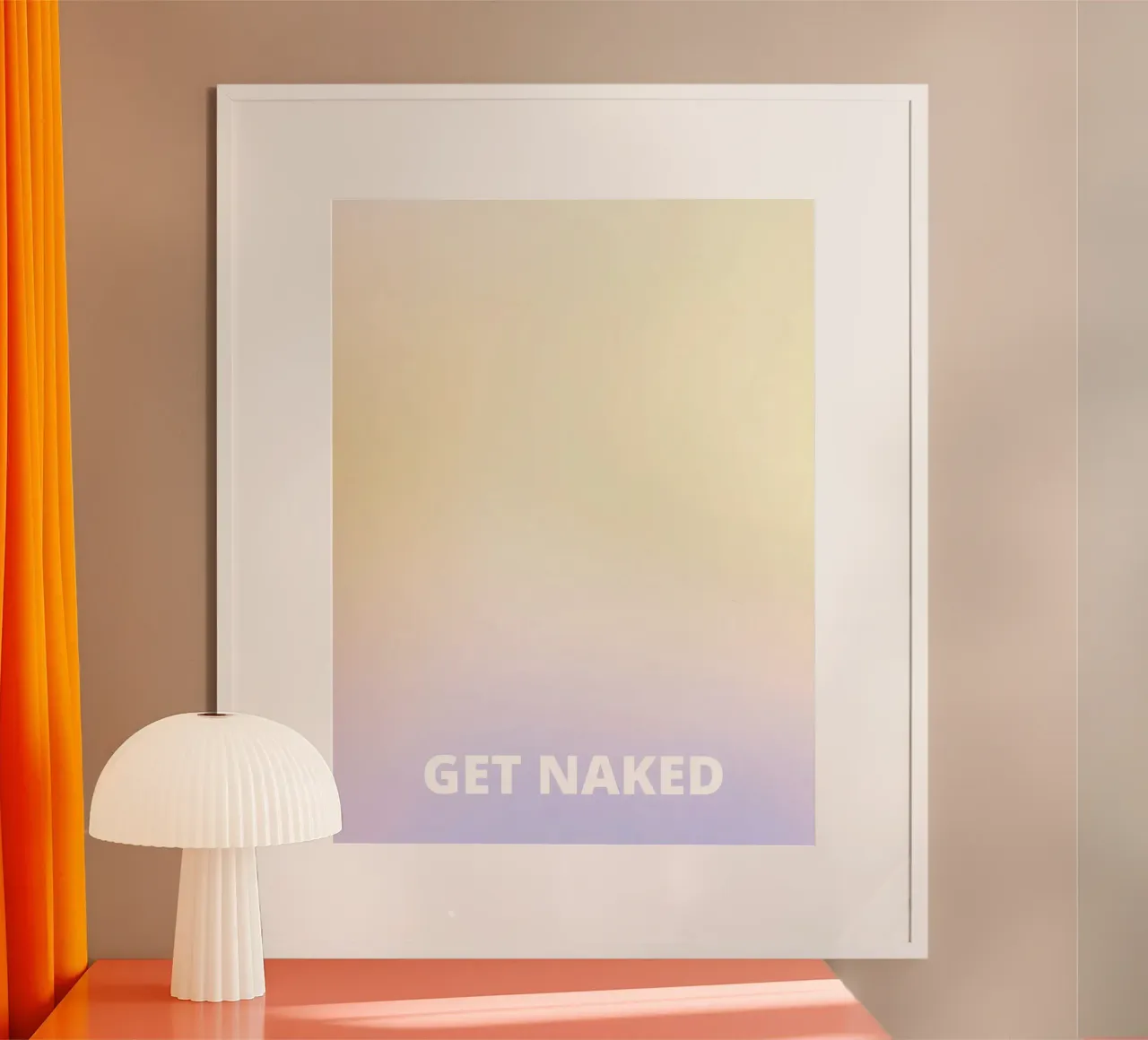 Get Naked poster con telaio in legno da Words by Niki