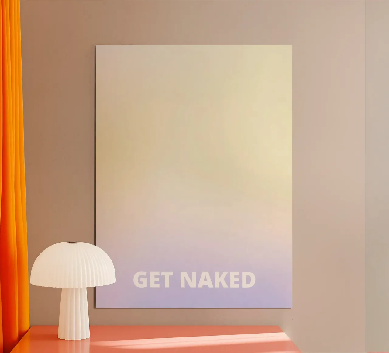 Get Naked poster con telaio in legno da Words by Niki